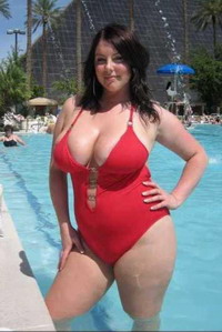 full bodied bbw in red bikini looking for man w4m